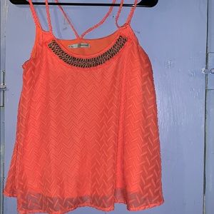 Pink Maurices Tank Top with beaded neckline